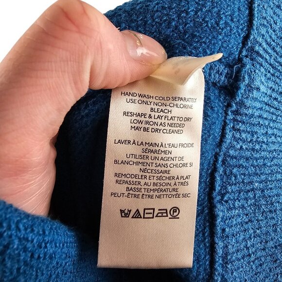 Free People Blue Ottoman Slouchy Tunic Mock Neck Sweater Sz S - Picture 11 of 13